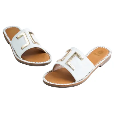 Chloe Flat Sandal-White